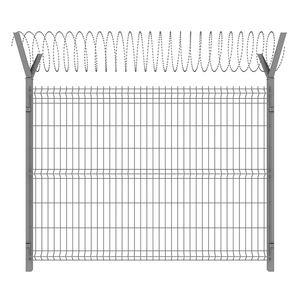 Panneau de clôture décoratif 3D incurvé en treillis soudé, en promotion, pour la sécurité des jardins, des cours et des espaces extérieurs, et comme clôture de périmètre ferroviaire - Product Image 1