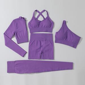 Soutien-gorge de sport sans coutures pour femme, dos nageur, col ras du cou, maintien moyen, pour yoga et fitness, couleur unie, respirant, séchage rapide, anti-transpiration - Product Image 6