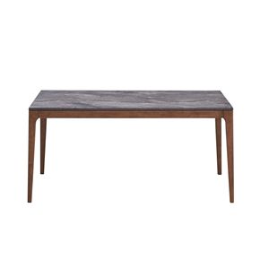 Bevis Engineered Stone <b>Top</b> <b>Dining</b> <b>Table</b> with Walnut Finish - Product Image 1