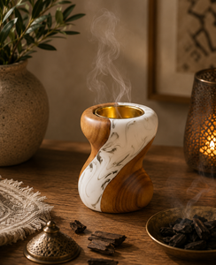 Quemador de incienso de madera con resina epoxi premium, quemador de incienso Oud, taza de latón, regalo de Ramadán y Eid, decoración artesanal para el hogar, fragancia para el hogar, venta al por mayor - Product Image 3