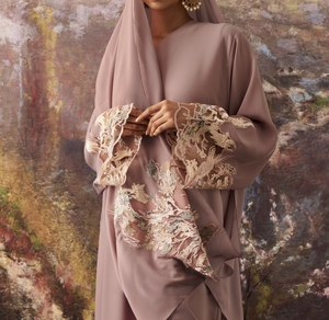 Best Luxurious Women Kaftan Abaya Dress Handmade Turkish Floor Length Long Sleeve Soft Breathable Polyester Floral Loose Fit - Product Image 5