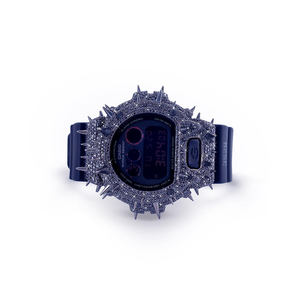 Montre élégante demi-trône en acier inoxydable de luxe, collection Premium, avec cadran en verre et bracelet en caoutchouc, incrustée de diamants, idéale pour un cadeau - Product Image 3