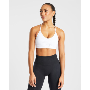 Custom Logo Best Selling Ruched Sports <b>Bra</b> Ruched Center Detail Thin <b>Straps</b> And High Impact Latest Women Fitness Sports <b>Bra</b> - Product Image 3