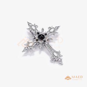 Luxury Moissanite Gothic Cross Pendant Necklace Iced Out Hip Hop <b>Charm</b> <b>Silver</b> Tone Pave Unisex Jewelry Gift - Product Image 6