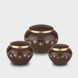 Urna de cremación Odyssey para mascotas, urna blanca para cenizas de animales, bote funerario de Metal para gatos y perros - Product Image 2