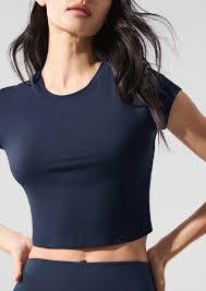 Sporty Style Women's Athletic 100% Cotton Short Sleeve Top Comfortable Loose Fit Breathable Jersey Fabric Plain Dyed - Product Image 4