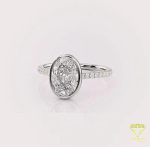 แหวนเพชรทรงวงรีหรูหรา เงินแท้ 925 สำหรับงานแต่งงานและงานหมั้น - Product Image 1
