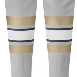 Men Light Gray Gold Hockey <b>Socks</b> Polyester Athletic Sports <b>Socks</b> Team Uniform <b>Long</b> <b>Socks</b> Training Match Wear Outdoor Performance - Product Image 2
