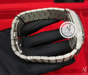 Montre mécanique à cadran carré, bracelet en strass, montre-bracelet avec lunette en cristal facetté, style bijou - Product Image 5