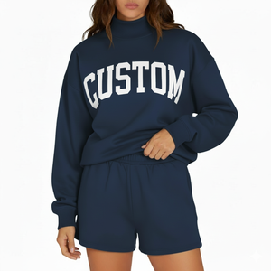Conjunto de Top y Shorts de Cuello Alto para Mujer, Ropa Urbana Ecológica con Tela Transpirable - Product Image 1