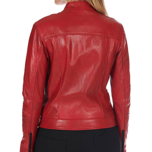 Chaqueta de Cuero Genuino para Mujer, Diseño Personalizado, Tallas Grandes, Estilo Motociclista - Product Image 2