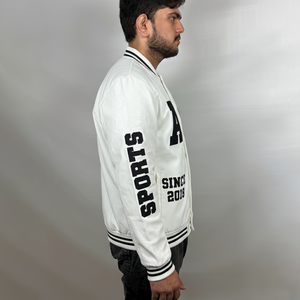 Customizable Stand <b>Collar</b> Varsity <b>Jackets</b> Embroidered Canvas Casual College Reversible Winter OEM Service Varsity <b>Jacket</b> for man - Product Image 4