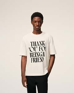 ขอบคุณที่เป็นเพื่อนของฉัน เสื้อยืดโอเวอร์ไซส์พิมพ์ลาย น้ำหนักเบา ผ้าฝ้าย 100% สำหรับผู้ชายและผู้หญิง คอกลม แขนสั้น สไตล์ลำลอง - Product Image 4