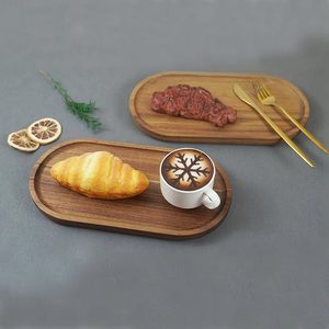 Bandeja de Servir y Plato Decorativo de Madera Estilo Art Deco Moderno, Forma Ovalada con Diseño de Plantas para Ocasiones de Regreso a Clases - Product Image 2