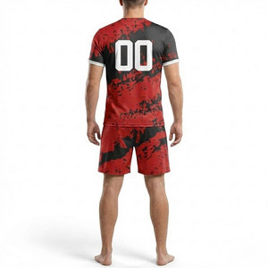 Maillot de football personnalisé avec nom d'équipe, 100 % polyester respirant, protection UV, manches courtes, grande taille - Product Image 2