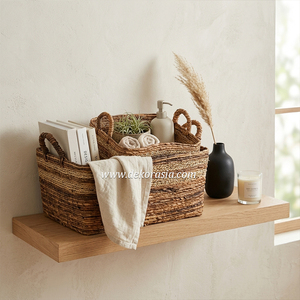 Panier de rangement décoratif multifonctionnel en banane tressée rectangulaire fait main, respectueux de l'environnement, options personnalisables, design tendance - Product Image 4