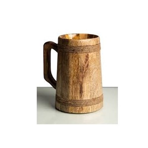 Handmade Wooden Beer Mug Classic Tankard Eco-Friendly Durable <b>Drinkware</b> for Camping Party Home - Product Image 1