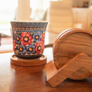 Rustic Acacia Wooden <b>Coasters</b> for Drinks with Holder Non-Slip Decorative <b>Coasters</b> for Coffee <b>Table</b> Dining <b>Table</b> from TIMELESS - Product Image 2