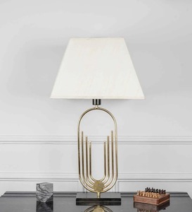 KS International Modern <b>Gold</b> Metal Handmade <b>Table</b> Lamp with 1 Color Fabric Shade for Bedroom Side Light Home Decor - Product Image 3