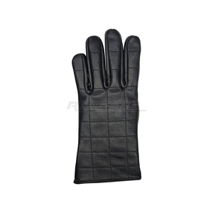 Gants d'hiver en cuir pour hommes et femmes, en peau de mouton véritable, design à points croisés, pour usage extérieur, gants de conduite d'hiver noirs à la mode - Product Image 2