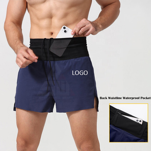 Customized Men's Solid Double <b>Layer</b> Eco-Friendly Quick Dry Elastic <b>Mid</b> Running Shorts Breathable Gym Workout Summer Marathon - Product Image 1