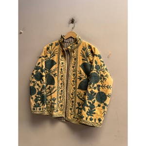 Blouson Bomber en Velours Matelassé pour Femme, Broderie Florale Faite Main, Réversible, Écologique, Hiver/Automne/Printemps, Coton/Nylon - Product Image 2