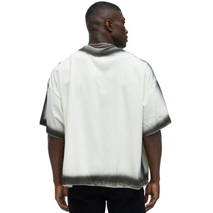 Camiseta de Manga Corta para Hombre, Estilo Tie-Dye, Cuello Redondo, Informal, Transpirable, 100% Algodón, Diseño Sólido - Product Image 4