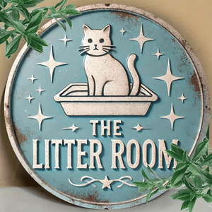 CIFbuy Targa Rotonda in Metallo Vintage Artigianale con Gatto, Decorazione da Parete per Giardino, per TikTok e Temu, Servizio di Ritiro, Prodotto Artistico in Metallo - Product Image 1