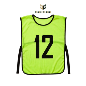 เสื้อกีฬาฟุตบอลสีน้ำเงิน 100% โพลีเอสเตอร์ แห้งเร็ว ระบายอากาศได้ดี มีหมายเลข เสื้อซ้อมทีมแบบไม่มีแขน - Product Image 1
