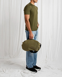 T-shirt uni vert olive pour homme de qualité supérieure, doux, 100% coton, col rond, manches courtes, coupe ample décontractée, confortable pour l'été - Product Image 3