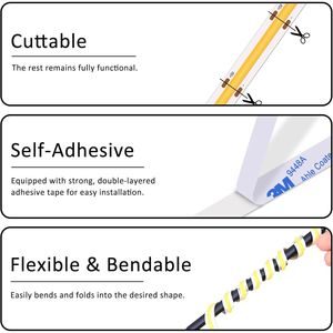 Strisce LED USB 5V COB Corte Bianche Flessibili per Vetrine Non Dimmerabili per Illuminazione - Product Image 4