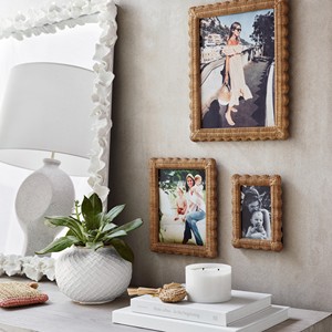 Scalloped MDF UV <b>Printed</b> Photo <b>Frame</b> Set Handwoven Durable Eco-Friendly Wavy Border Decorative Tabletop Art Display Home Decor - Product Image 5