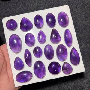 Cabujones de amatista natural en forma ovalada y de lágrima, piedras preciosas sueltas pulidas para la fabricación de joyería, lote a granel de amatista para bricolaje. - Product Image 2