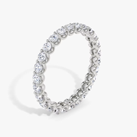 Bague en or blanc 14 carats sertie de diamants de laboratoire, 1,04 ct total, taille brillant D VVS1, plaquée rhodium, cadeau de fiançailles, mariage