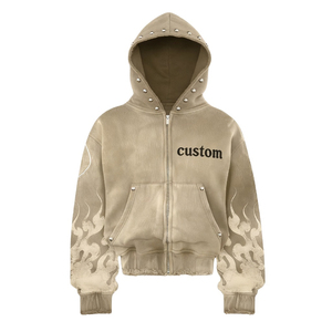 Custom Sun Faded Screen Printing Rhine Stone <b>Hoodie</b> Top Quality Material 100% Cotton Fabric Street Style <b>Trendy</b> Look <b>Hoodie</b> - Product Image 1