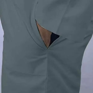 Bata de Laboratorio Gris para Hombre, Uniforme de Hospital de Algodón y Poliéster Tejido con Bolsillos para Estetoscopio y Porta Identificación - Product Image 6