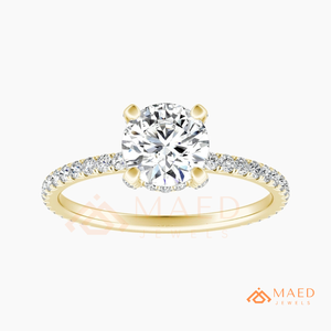 Anillo de Moissanita con Corte Redondo Chapado en Oro de 14K, Elegante Anillo de Compromiso y Promesa para Mujer, Joyería para Uso Diario, Regalo, Diseño Clásico, Nuevo - Product Image 6
