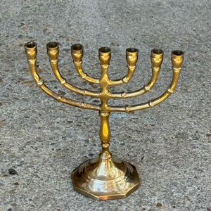 Modern Metal Menorah Candle Holder With Decorative Finish For Dining Table Living Room And Festive Decoration Use - Product Image 1