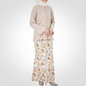 ชุดเดรสทรงดินสอปักลายใหม่ SIPO Eid พร้อมปลอกแขนปักลาย ดีไซน์บาจูกูรุงสมัยใหม่จากมาเลเซีย คอจีน สำหรับผู้หญิงมุสลิม - Product Image 3