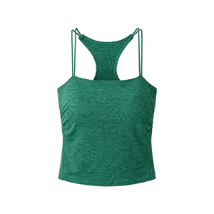 Women's Solid Eco-Friendly Breathable Quick-Dry Fleece Tank <b>Top</b> with Applique & Ruffles Casual Style - Product Image 1
