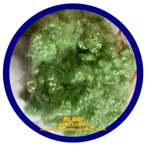 Fibre de polyester creuse siliconée recyclée HCS verte à bas prix, conforme à la norme GRS, pour le rembourrage de jouets et d'oreillers - Product Image 3