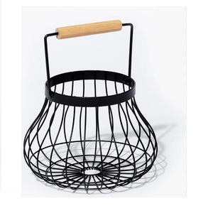 Cesta Decorativa de Alambre Metálico con Forma de Huevo para Mesa, con Asa Cómoda, para Cocina y Hogar - Product Image 2