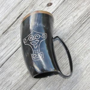 Chope à bière en corne de buffle/vache véritable, couleur et logo personnalisables, grande capacité, compatible lave-vaisselle, design moderne, fabricant en gros - Product Image 6