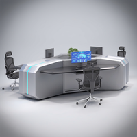 Meubles de salle de contrôle industrielle, console d'opérateur modulaire en acier moderne et durable, poste de travail, centre de commande, système de bureau de contrôle