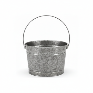 Seau à cendres en métal robuste avec poignée, revêtement en poudre noire, en fer galvanisé, pour cheminée et fête - Product Image 3