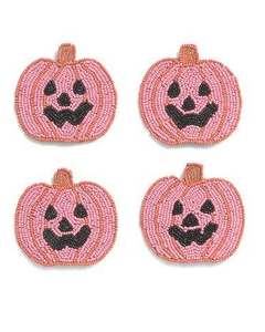 Juego de 4 posavasos con diseño de fresa y conchas marinas, con un aspecto elegante y de alta calidad, de la India. - Product Image 1