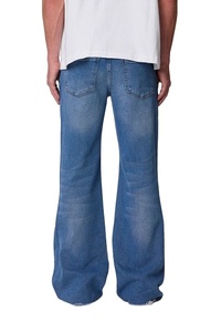 Super Flare Denim Jeans-Vintage Style Mid Waist Regular Fit Eco-Friendly Lightweight Medium Wash - Product Image 3