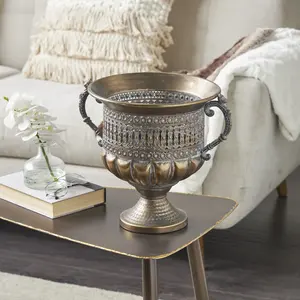 Proveedor de Jarrones de Metal al por Mayor de Alta Demanda, Jarrón Decorativo de Hierro Negro Mate de Lujo - Product Image 1