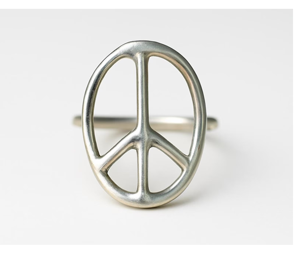 Sterling Silver Peace Sign Ring for Women Bohemian Hippie Jewelry Minimalist Symbol Ring Everyday Wear Gift for Her