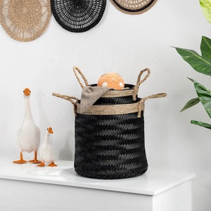 ตะกร้าไม้ไผ่สานมือพร้อมด้ามจับกล่องงานซักรีดงานครัวทำมือตะกร้าใส่ของ - Product Image 4